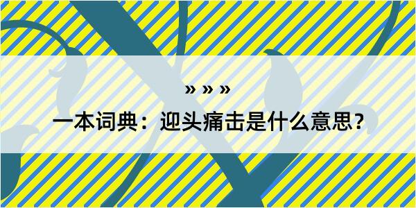 一本词典：迎头痛击是什么意思？