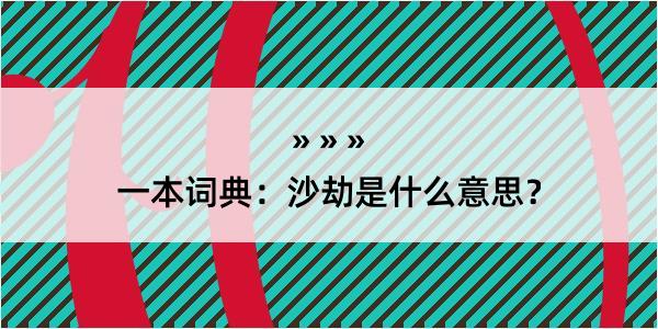 一本词典：沙劫是什么意思？