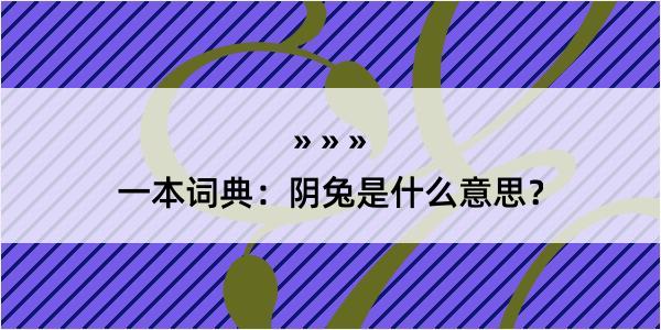 一本词典：阴兔是什么意思？