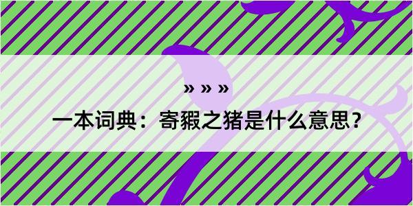 一本词典：寄豭之猪是什么意思？