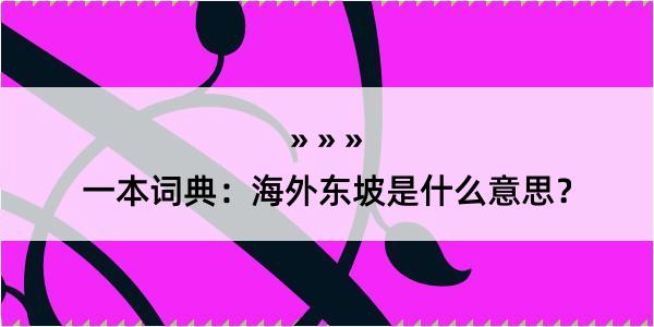 一本词典：海外东坡是什么意思？