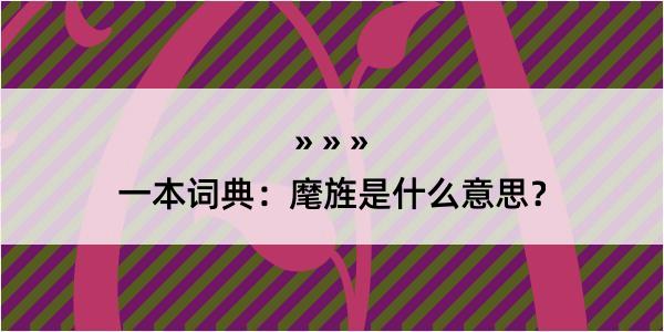 一本词典：麾旌是什么意思？