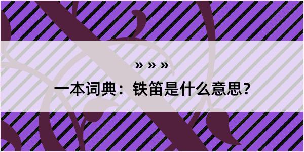 一本词典：铁笛是什么意思？