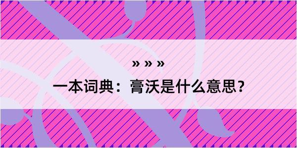 一本词典：膏沃是什么意思？