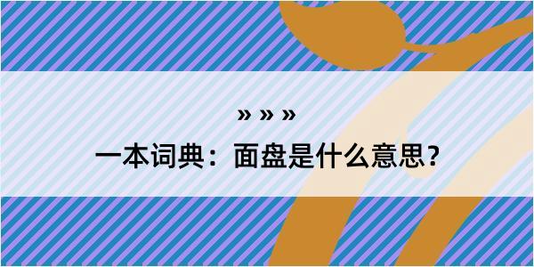 一本词典：面盘是什么意思？