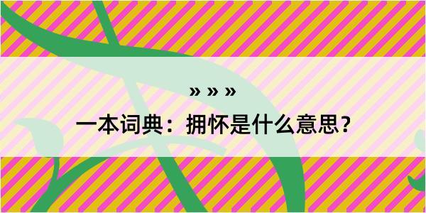 一本词典：拥怀是什么意思？