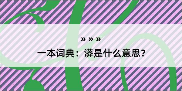 一本词典：漭是什么意思？