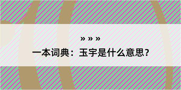 一本词典：玉宇是什么意思？