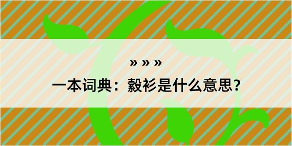 一本词典：縠衫是什么意思？