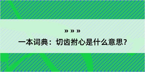 一本词典：切齿拊心是什么意思？