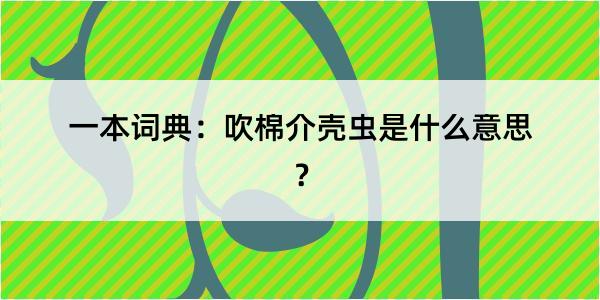 一本词典：吹棉介壳虫是什么意思？