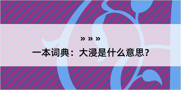 一本词典：大浸是什么意思？