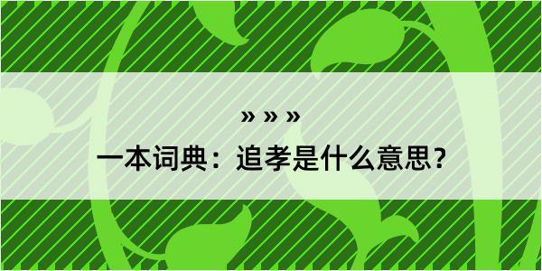 一本词典：追孝是什么意思？