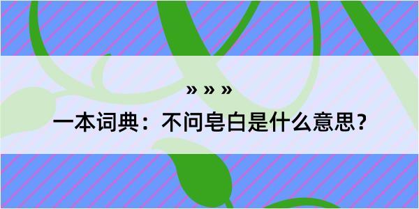 一本词典：不问皂白是什么意思？