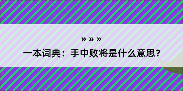 一本词典：手中败将是什么意思？