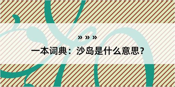 一本词典：沙岛是什么意思？