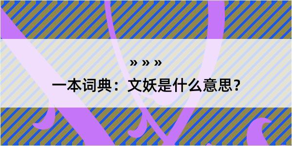 一本词典：文妖是什么意思？