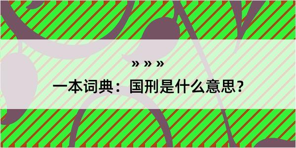 一本词典：国刑是什么意思？