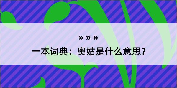 一本词典：奥姑是什么意思？