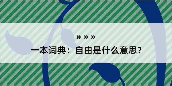 一本词典:自由是什么意思?