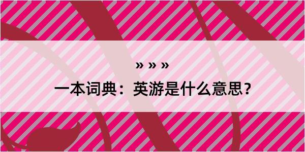 一本词典：英游是什么意思？