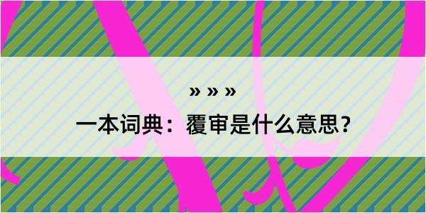 一本词典：覆审是什么意思？