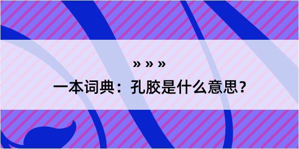 一本词典：孔胶是什么意思？