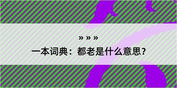 一本词典：都老是什么意思？