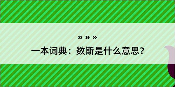 一本词典：数斯是什么意思？