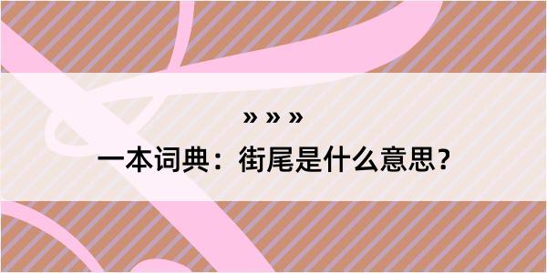 一本词典：街尾是什么意思？