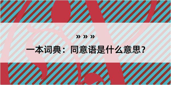 一本词典：同意语是什么意思？