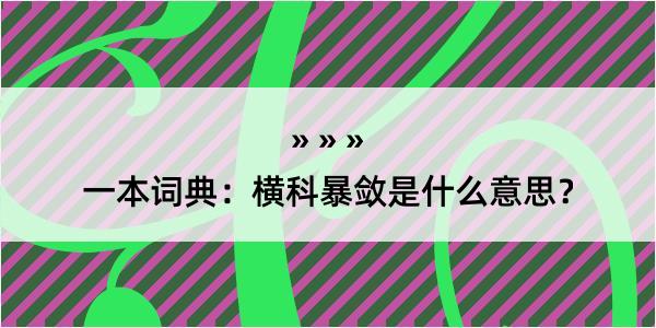 一本词典：横科暴敛是什么意思？