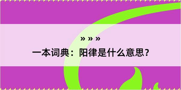 一本词典：阳律是什么意思？