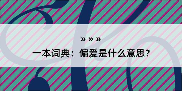 一本词典：偏爱是什么意思？