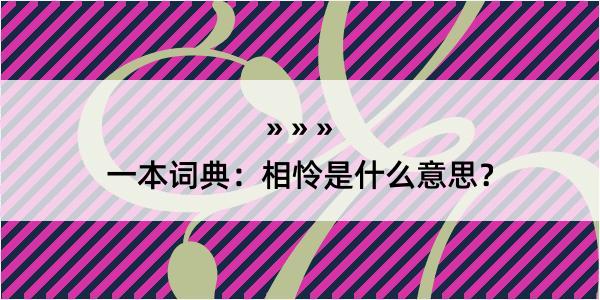 一本词典：相怜是什么意思？