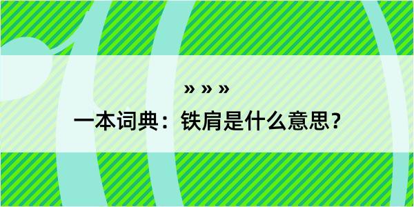 一本词典：铁肩是什么意思？