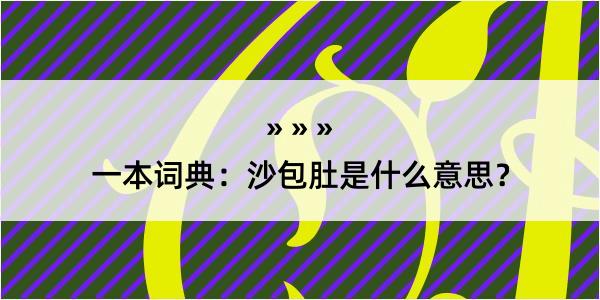 一本词典：沙包肚是什么意思？