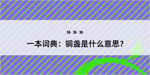 一本词典：铜盏是什么意思？