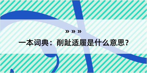 一本词典：削趾适履是什么意思？