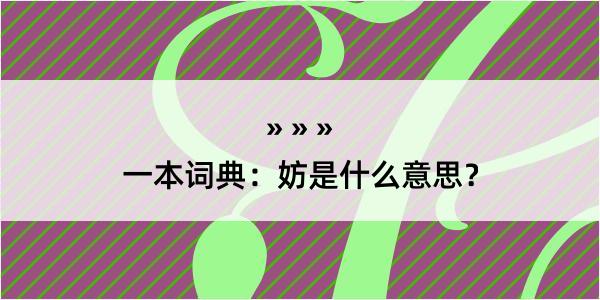 一本词典：妨是什么意思？