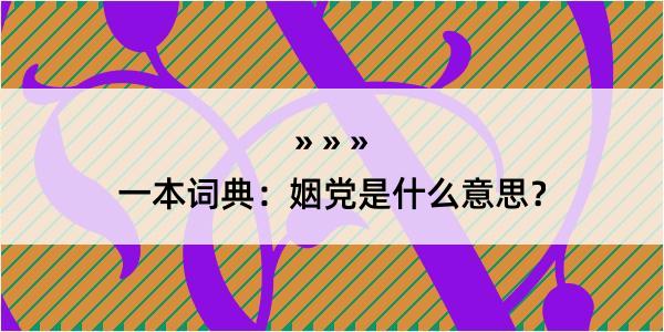 一本词典：姻党是什么意思？