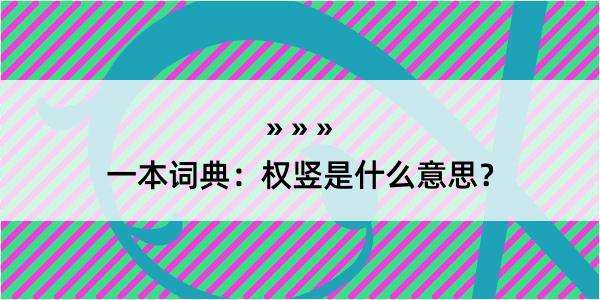 一本词典：权竖是什么意思？