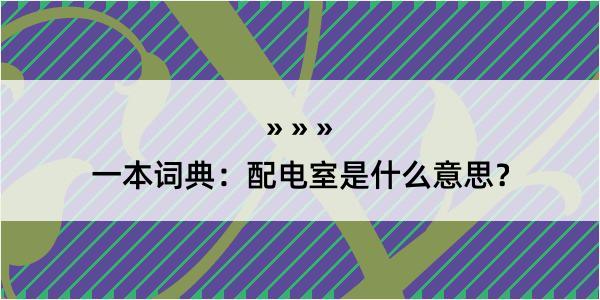 一本词典：配电室是什么意思？