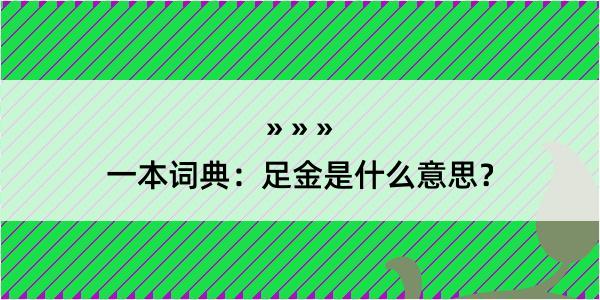 一本词典：足金是什么意思？