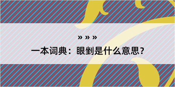 一本词典：眼剉是什么意思？