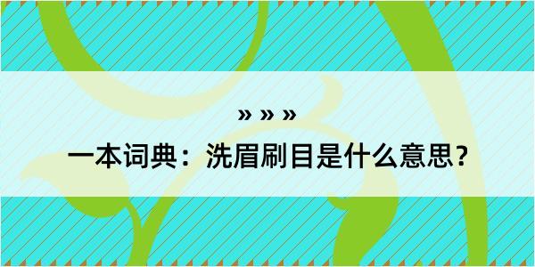 一本词典：洗眉刷目是什么意思？