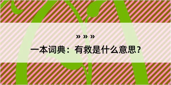 一本词典：有救是什么意思？