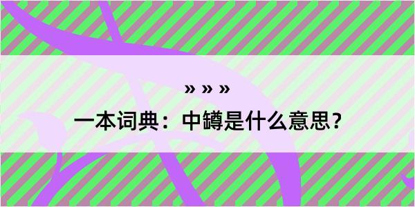 一本词典：中罇是什么意思？