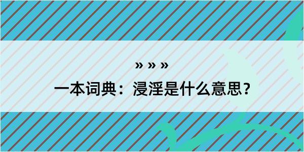 一本词典：浸淫是什么意思？