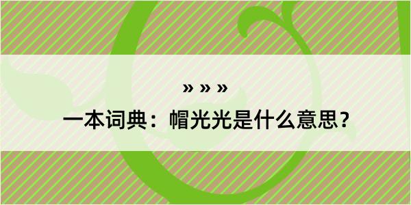 一本词典：帽光光是什么意思？